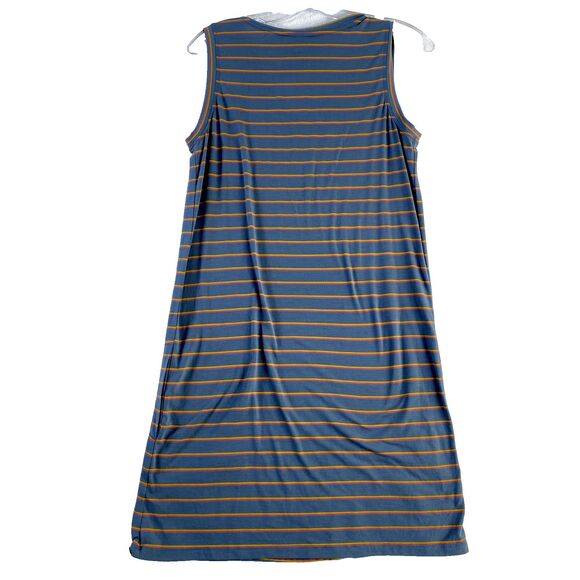 Toad & Co.‎ Tank Midi Dress Sz XS Orange Blue Striped Beachy Coastal Lightweight - Picture 8 of 10